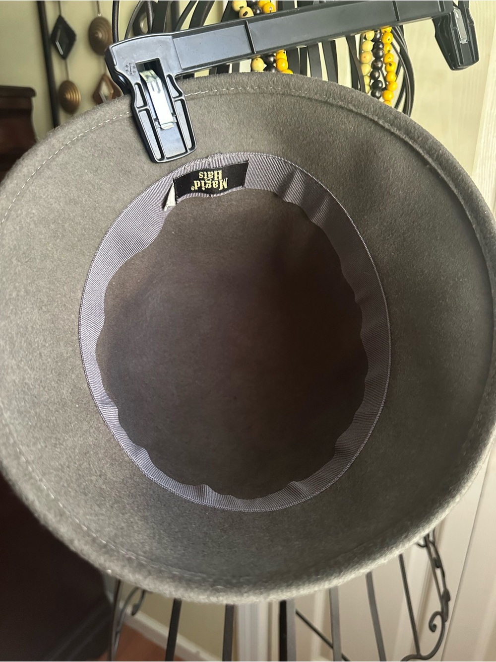 Magid Charcoal Grey Wool Felt Hat with Bow Accent - Picture 5 of 6